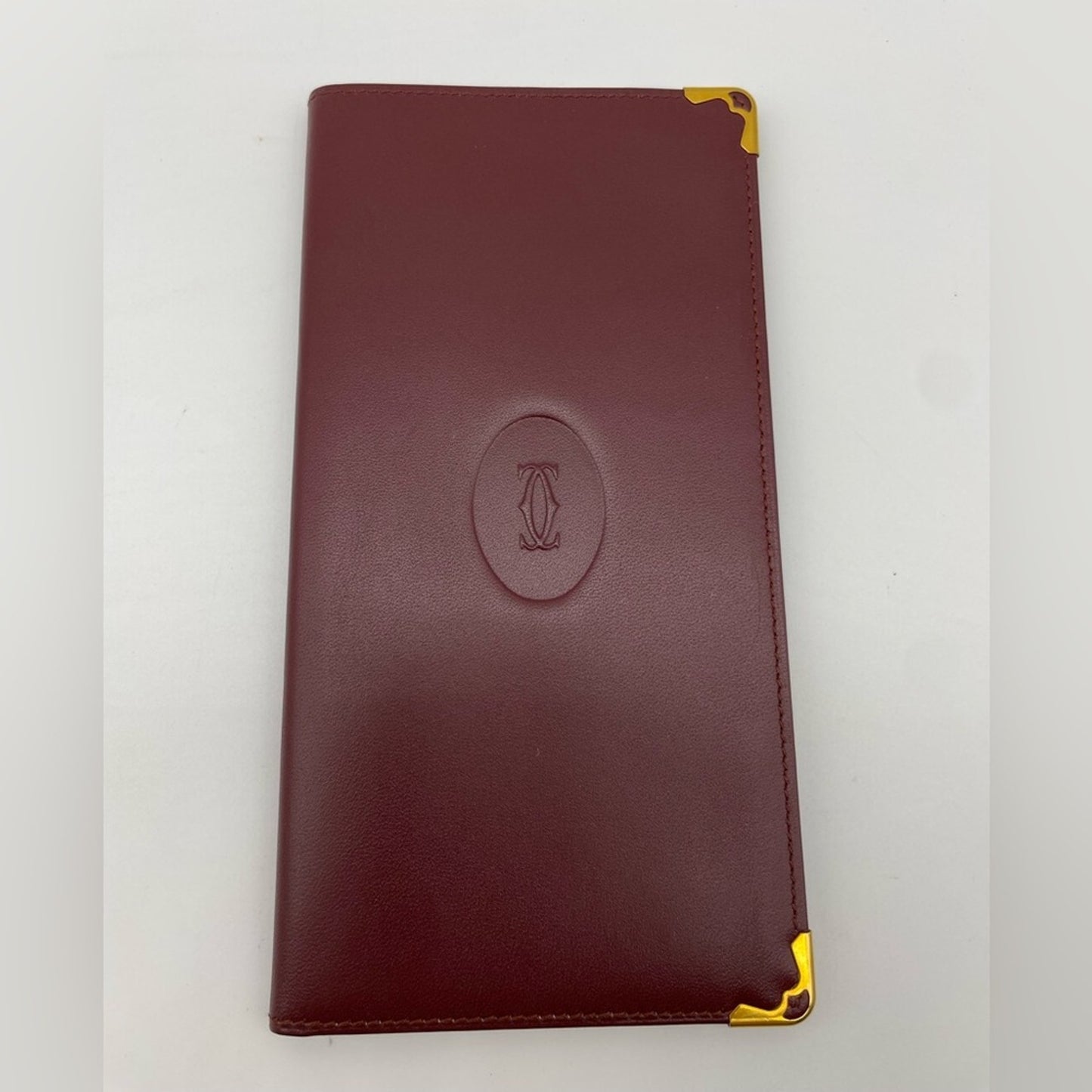 Cartier Burgundy Checkbook Long Wallet