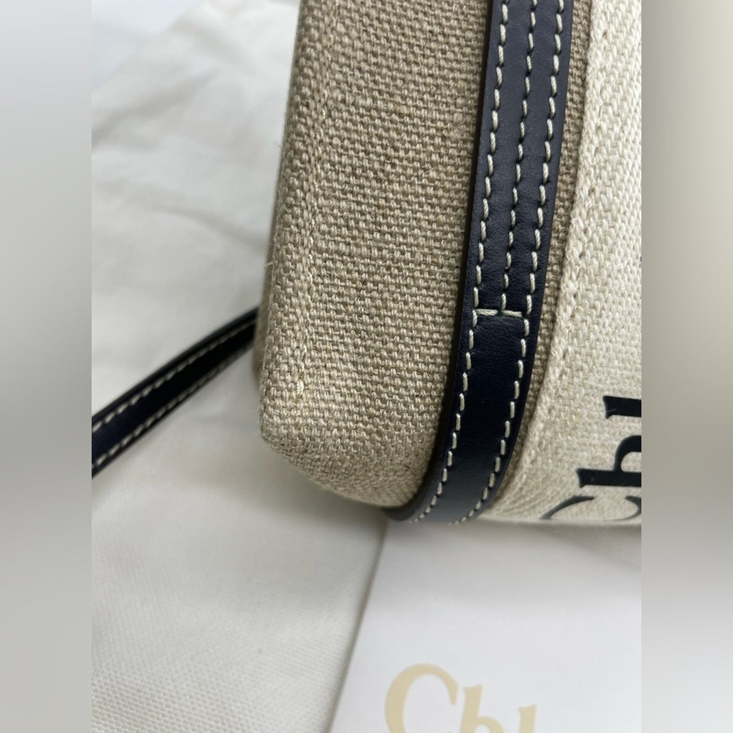 Chloe Woody Mini Canvas Two Way Bag