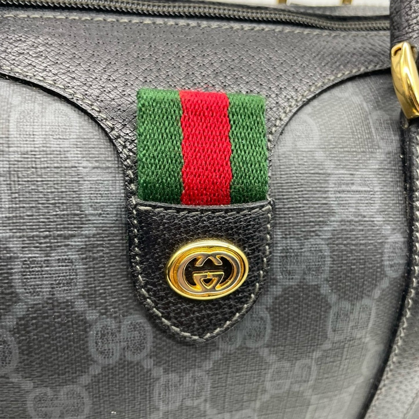 Gucci Sherryline PVC Leather Boston Handbag