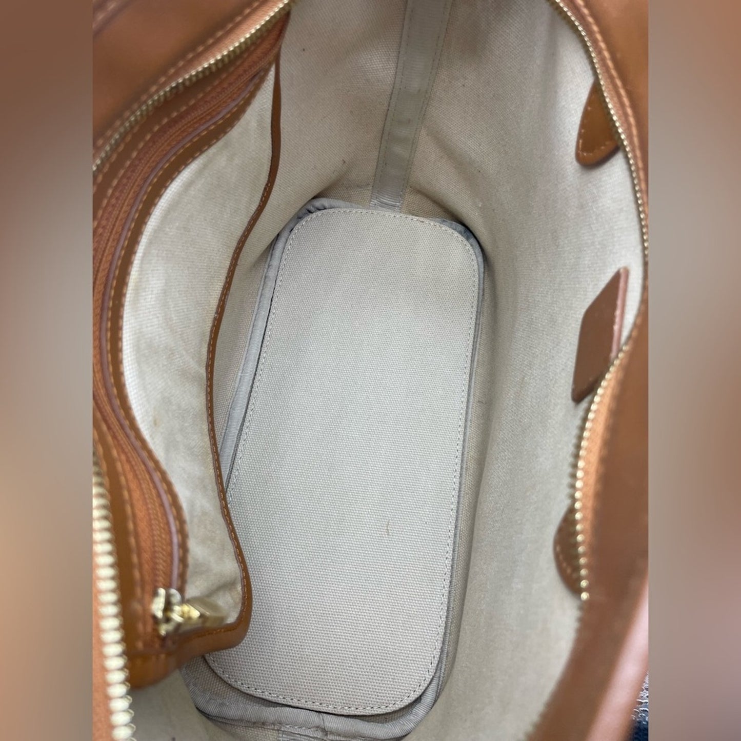 MCM Cognac Monogram Tote Bag