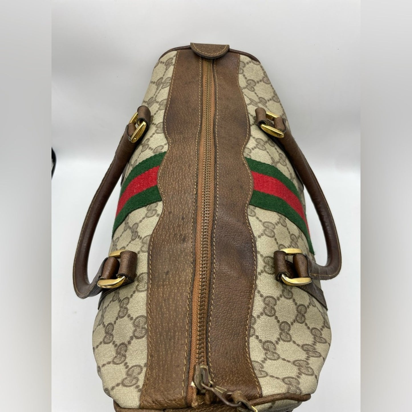 Gucci PVC Sherry Line Boston Handbag