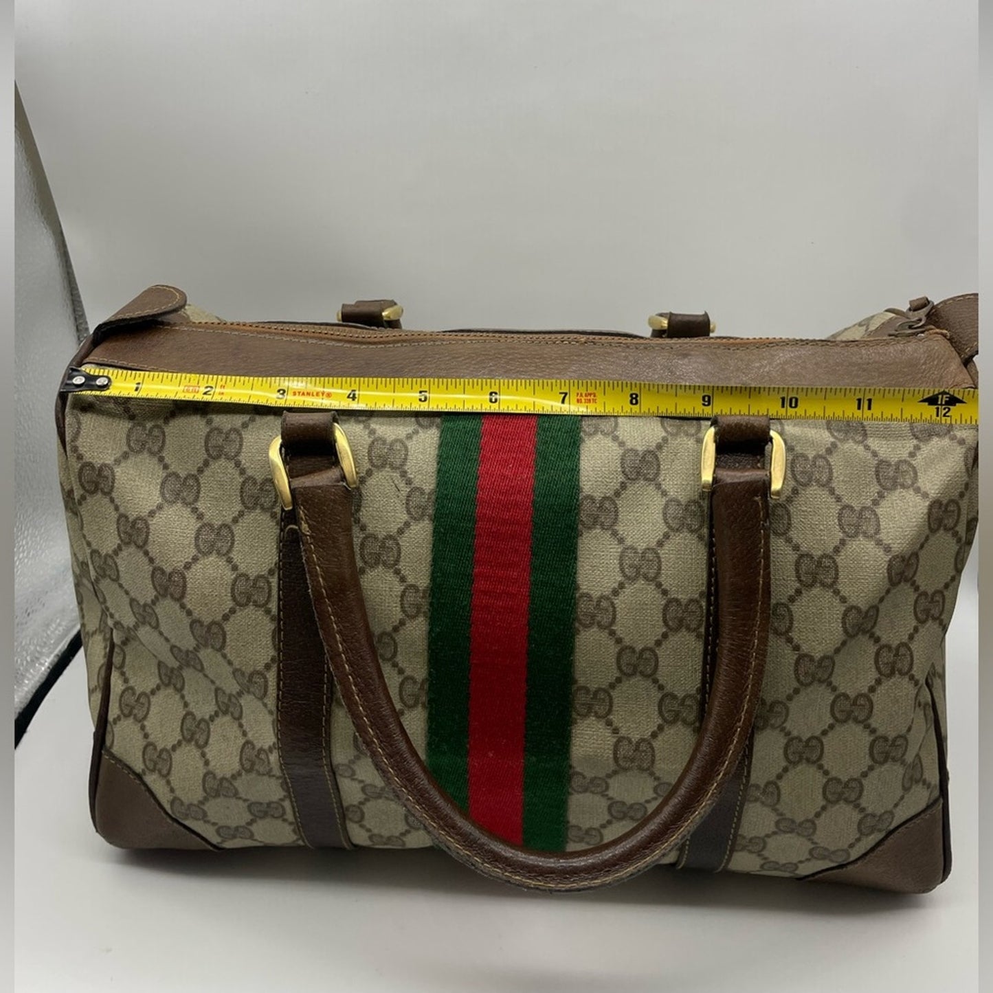 Gucci PVC Sherry Line Boston Handbag
