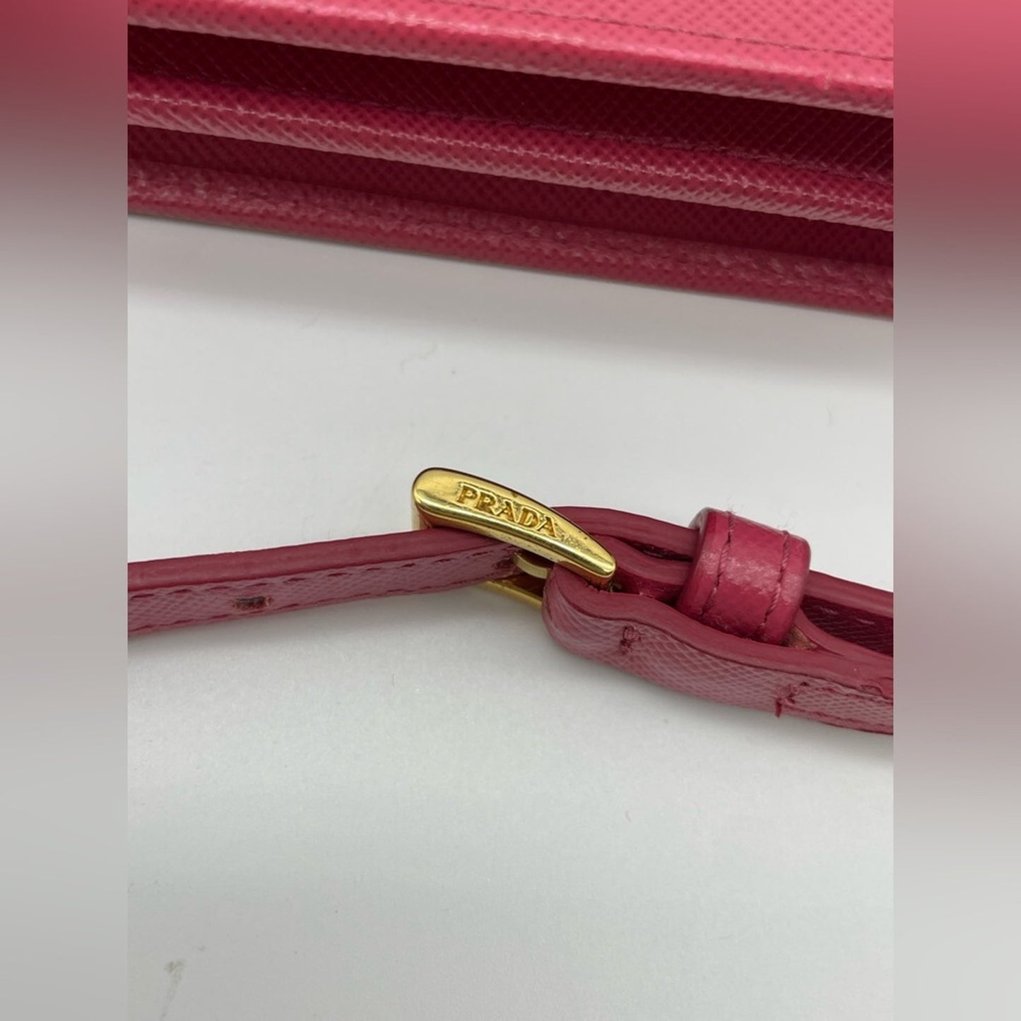 Prada Saffiano Leather Wallet on Chain/Strap