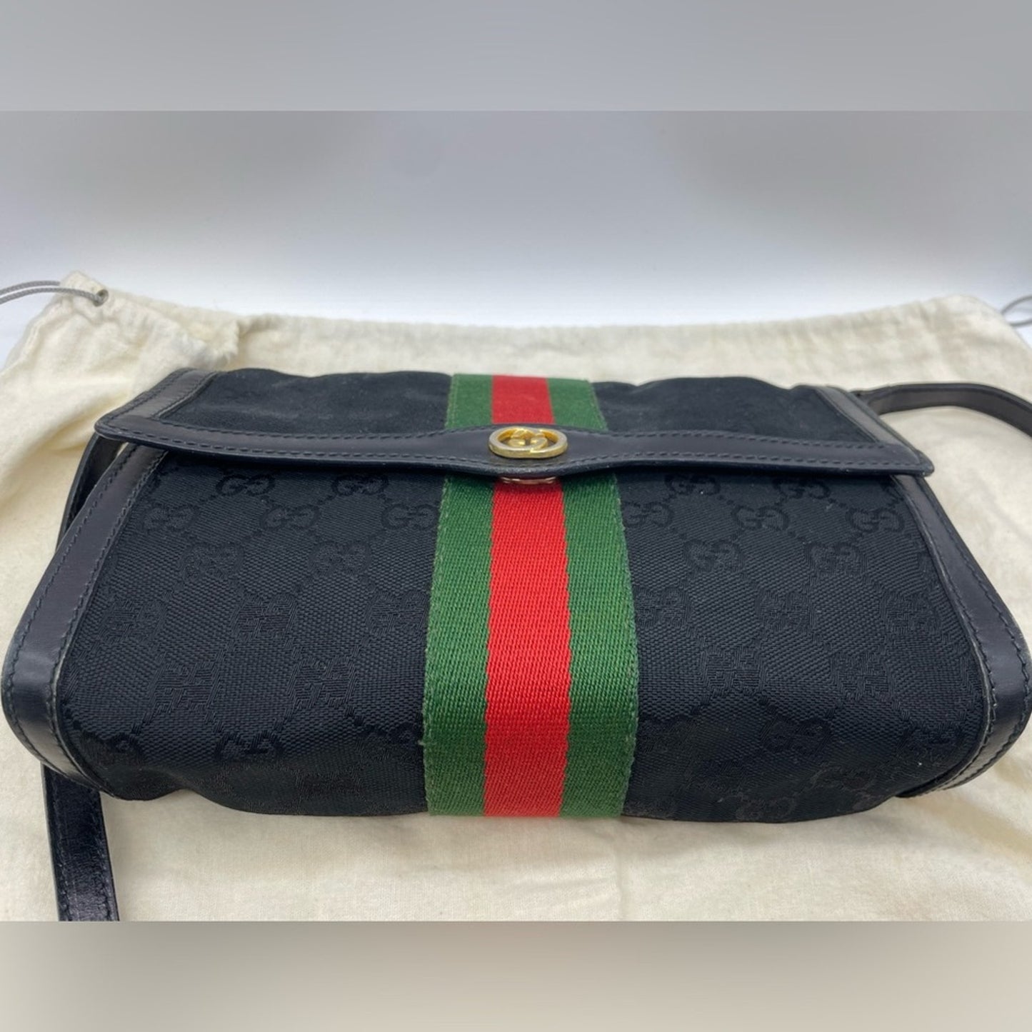SOLD! Gucci Canvas SherryLine Sling Bag