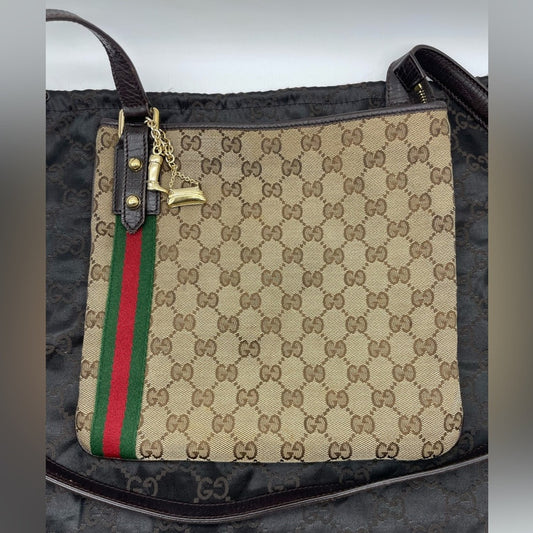 SOLD! Gucci Sherry Line Canvas Sling/Crossbody Bag
