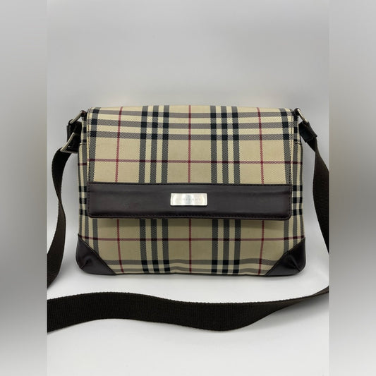 SOLD! Burberry Flap Nova Print Sling Bag