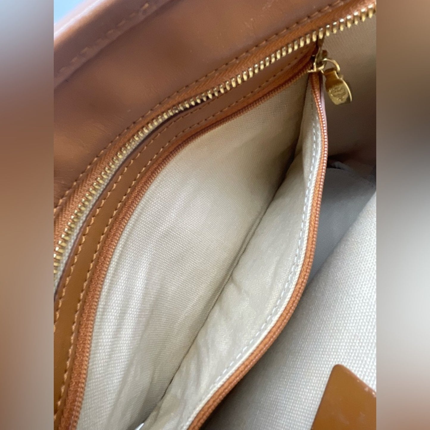 MCM Cognac Monogram Tote Bag