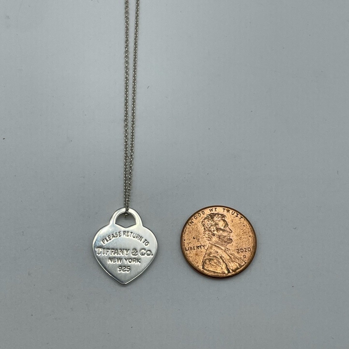 Tiffany and Co Engraved Heart Silver 925 Necklace