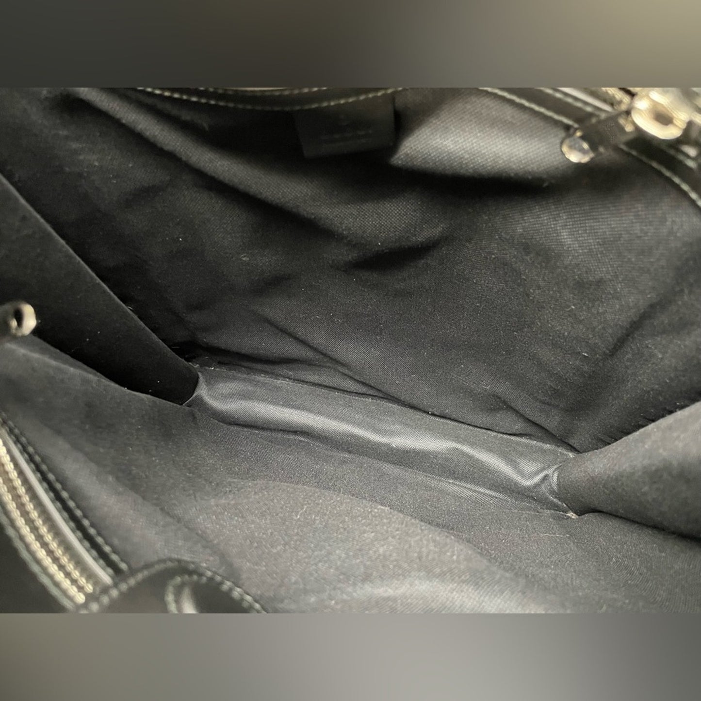 SOLD! Gucci PVC Leather Vertical Hand Bag