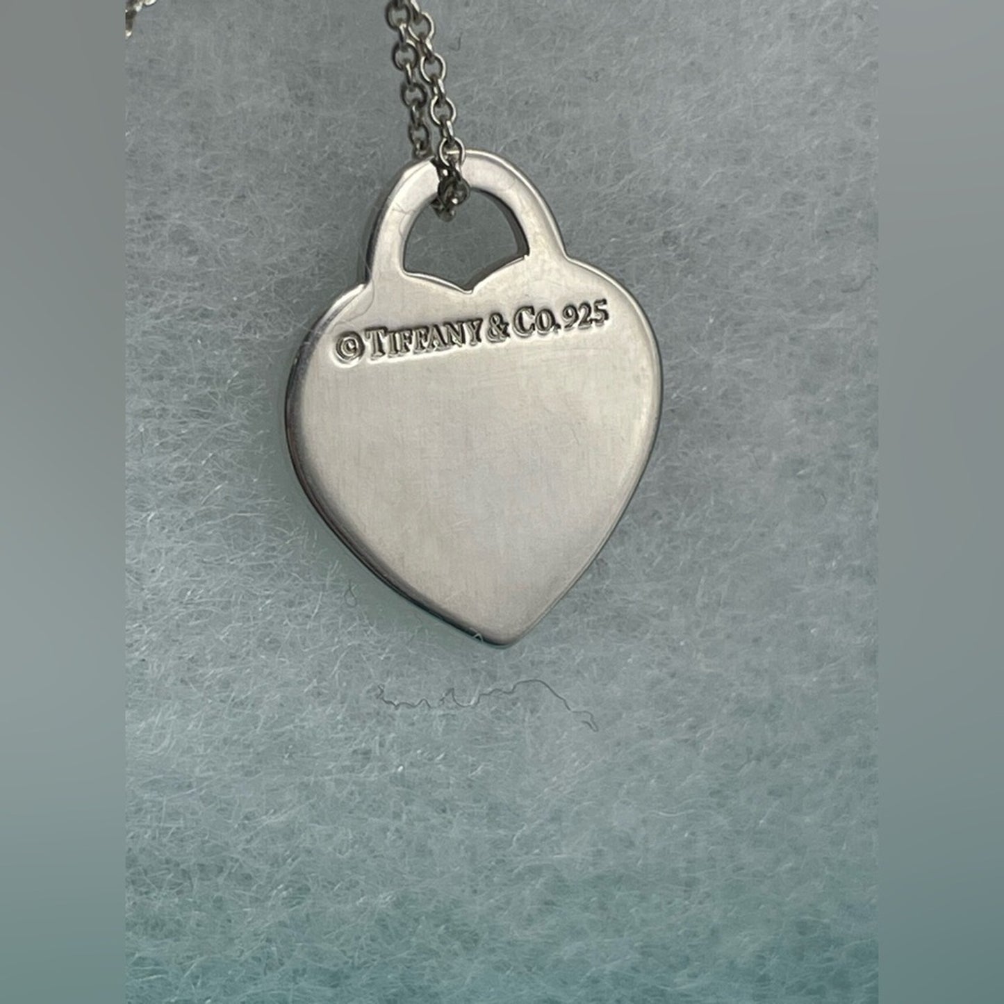 Tiffany and Co Engraved Heart Silver 925 Necklace
