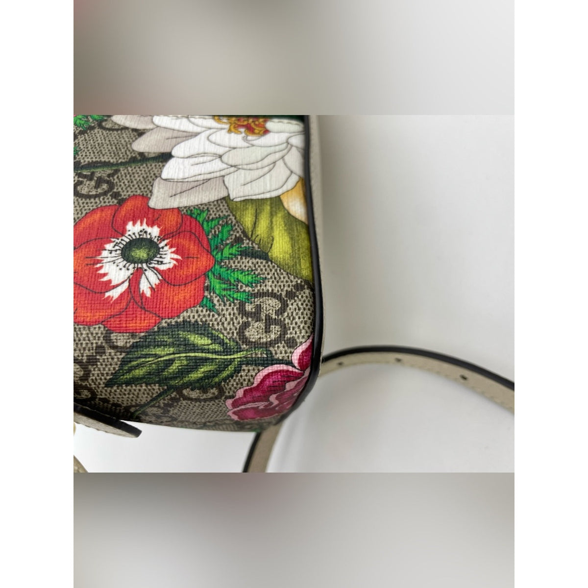 Gucci PVC Leather Flora Crossbody Bag