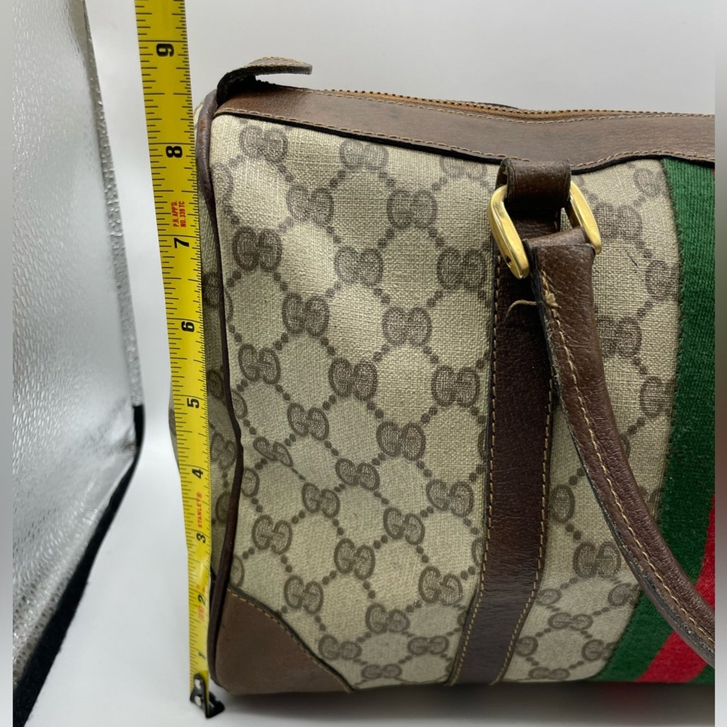 Gucci PVC Sherry Line Boston Handbag