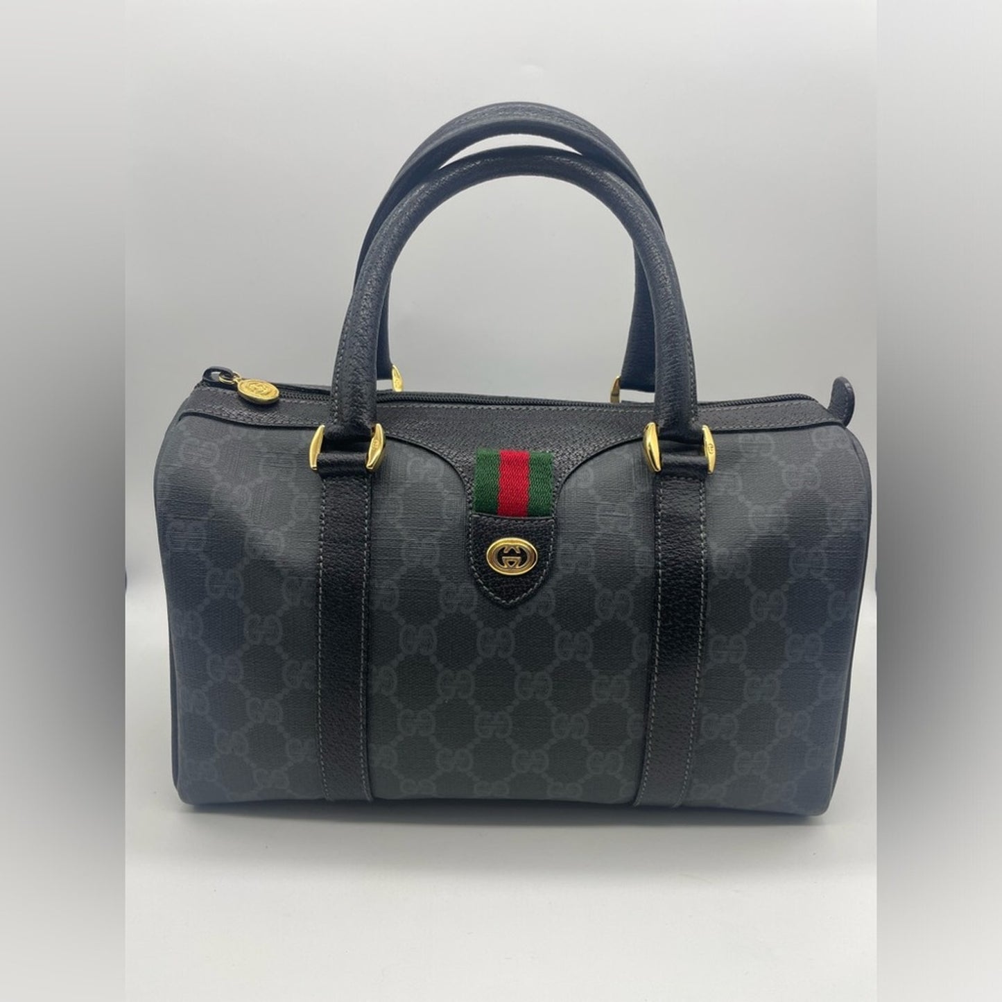 Gucci Sherryline PVC Leather Boston Handbag