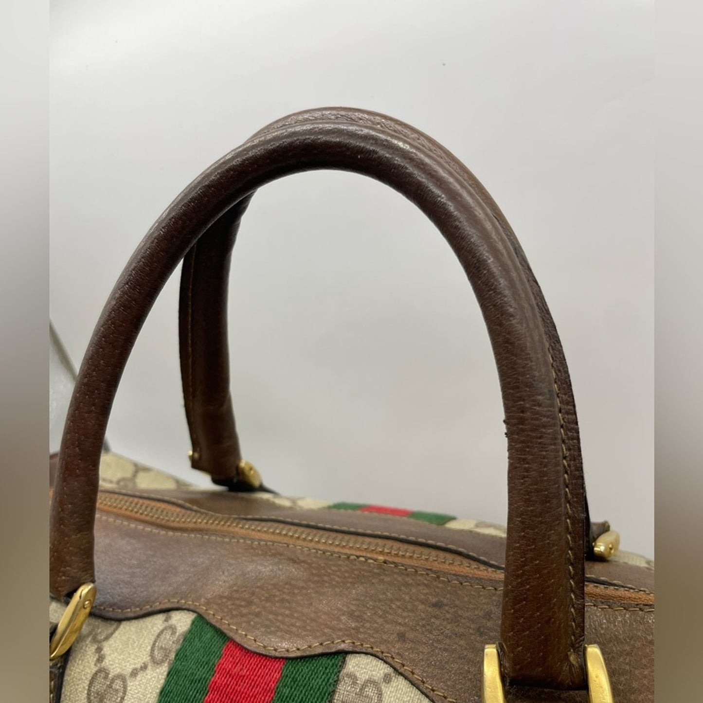 Gucci PVC Sherry Line Boston Handbag