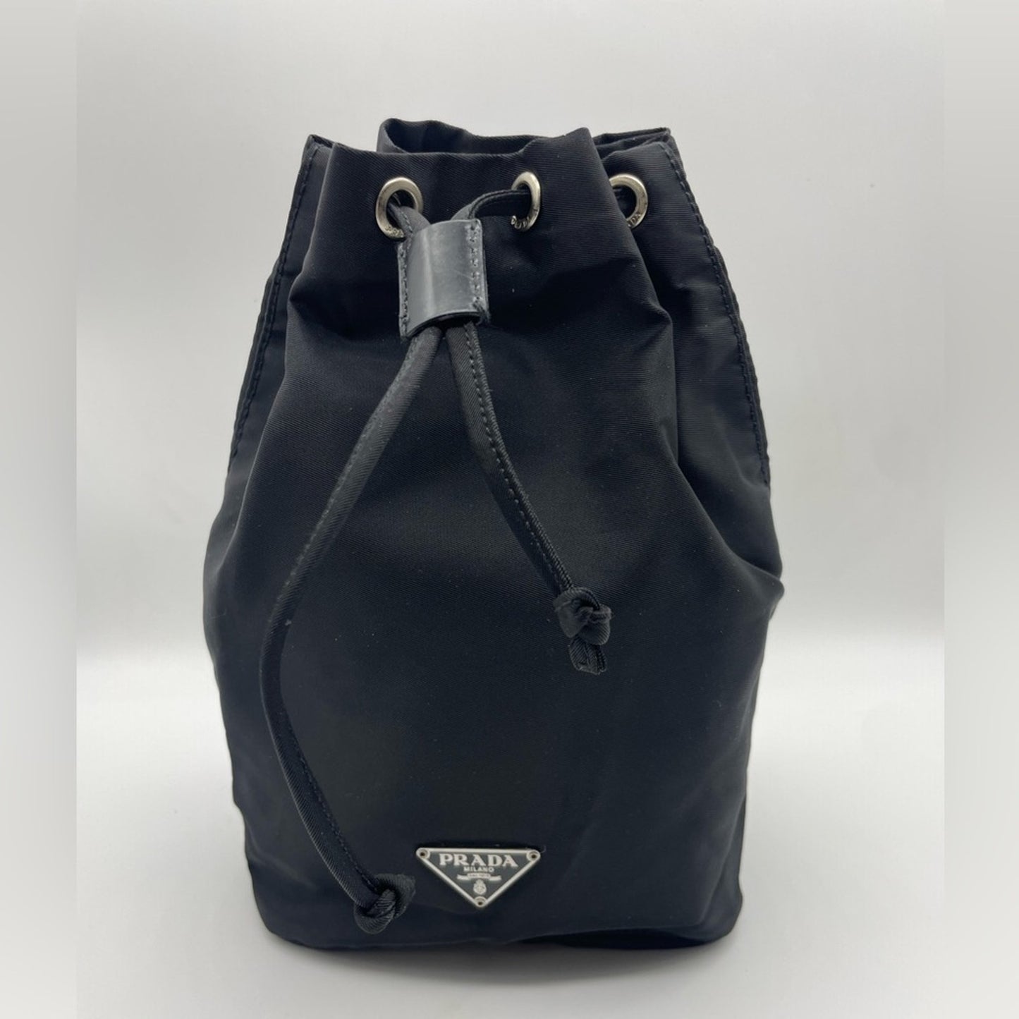 SOLD! Prada Nylon Drawstring Bucket Pouch
