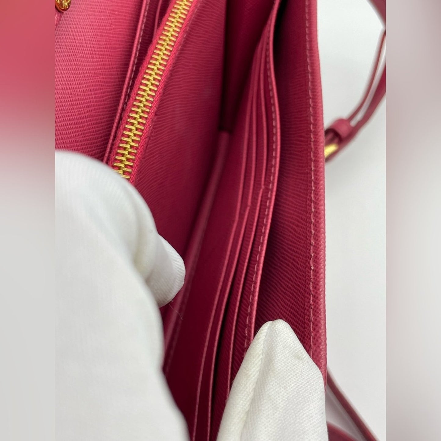 Prada Saffiano Leather Wallet on Chain/Strap