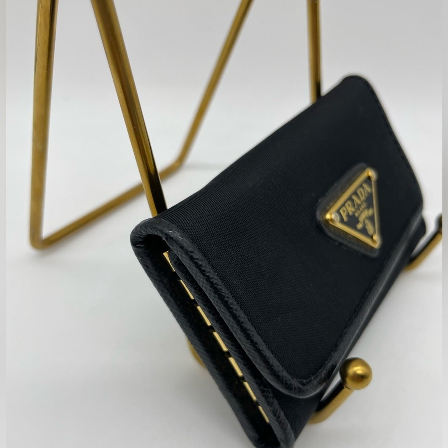 SOLD! Prada Nylon with leather Key Case