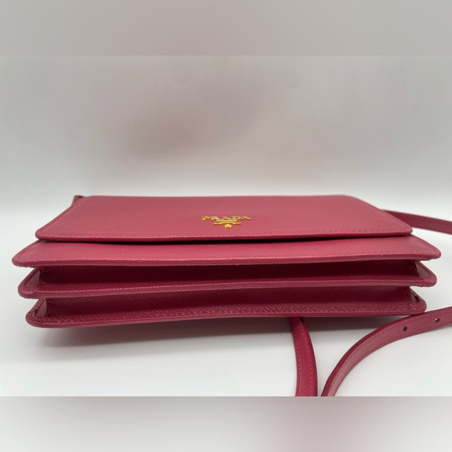 Prada Saffiano Leather Wallet on Chain/Strap