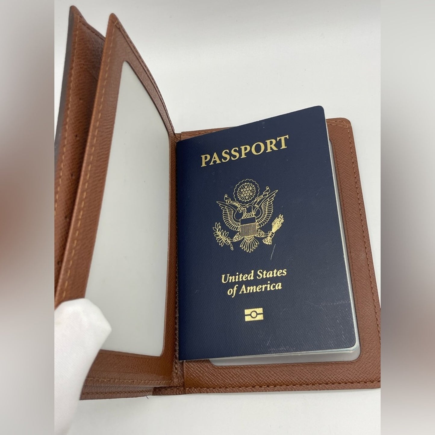 Louis Vuitton Brown Monogram Passport Holder Wallet