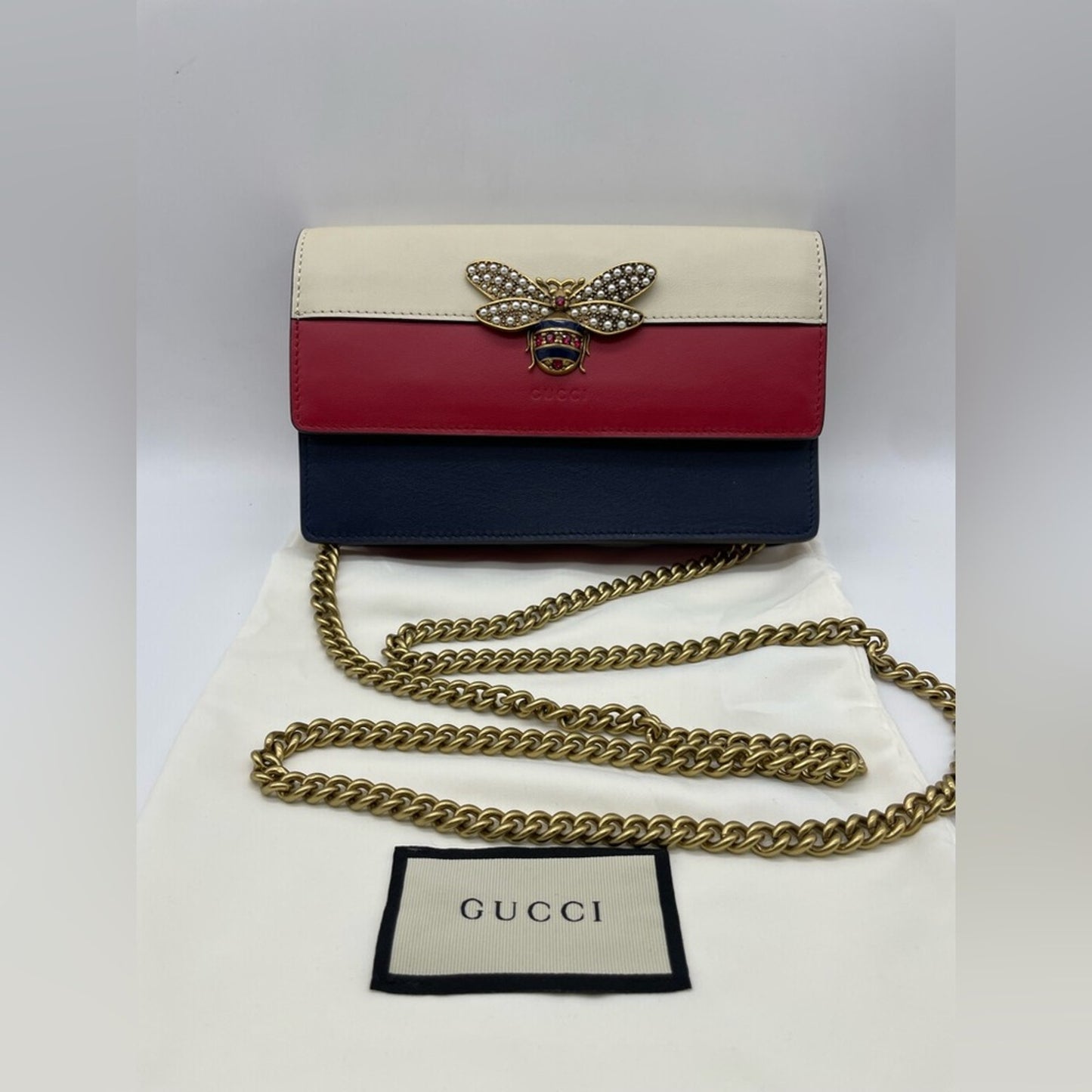 Gucci Bee Wallet/Clutch on Chain