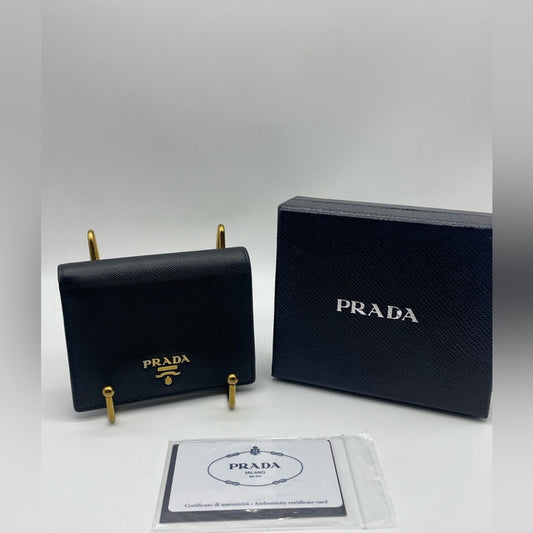 Prada Saffiano Leather Short Bifold Wallet
